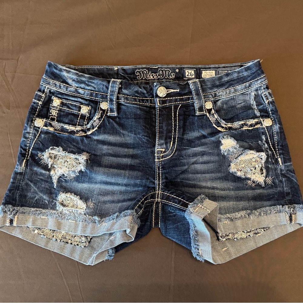 Miss Me Sequin Shorts Easy 26